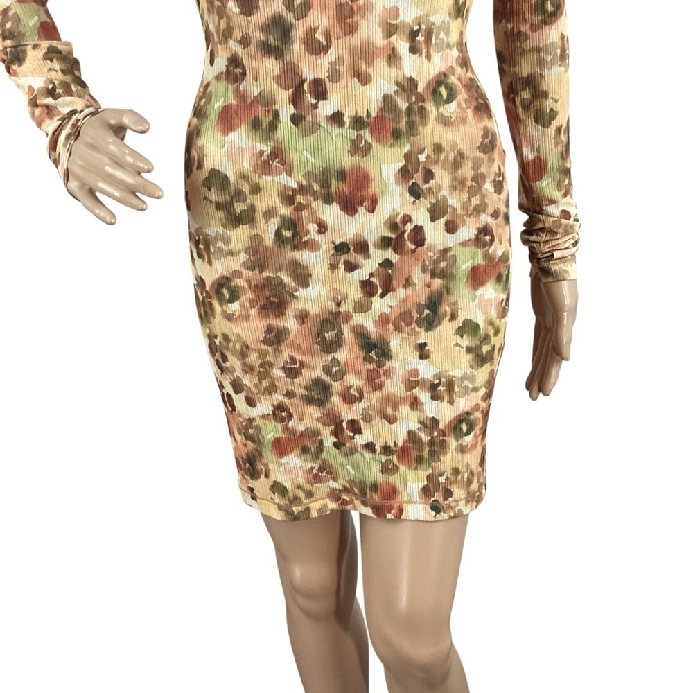 Nanushka Cathleen Watercolor Animal Print Mini Dress Long Sleeve XS - Picture 3 of 7